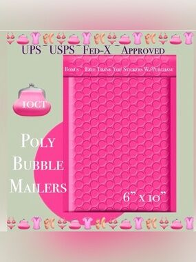 10ct  Bubble Poly Mailers 👙🆕👙 
Boutique Mailers  w/ 25ct Free Stickers